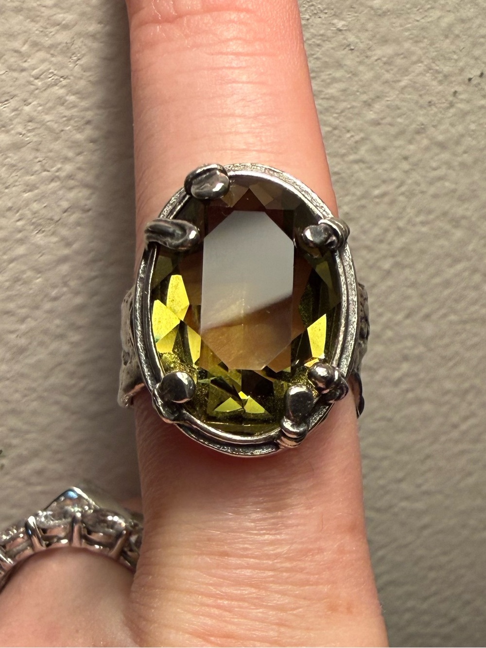 Silpada olivine Crystal Sterling ring